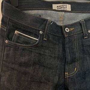 Naked and Famous Super Skinny Guy Left Hand Twill Selvedge Denim Jeans